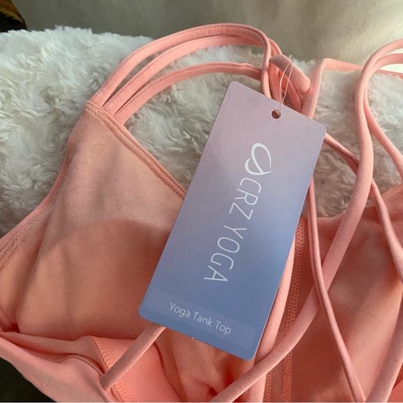 Woman’s Strappy Back Built In Shelf Bra Tank Yoga Workout Cami Sz 2-4 - Picture 7 of 7